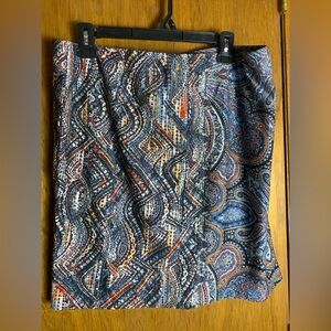 J. Jill Blue and Orange Patterned Mini Skirt